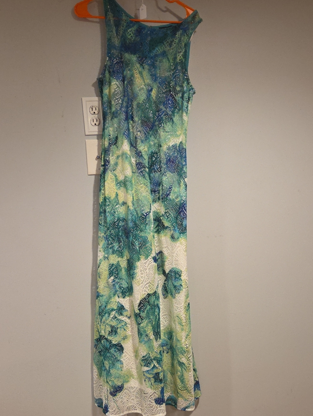 #11 Metaphor Blue Green Floral Lace Maxi Dress